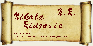 Nikola Riđošić vizit kartica